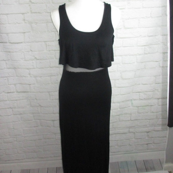 BCBGeneration Dresses & Skirts - BCBG Black Maxi Dress Semi Crop Semi Sheer